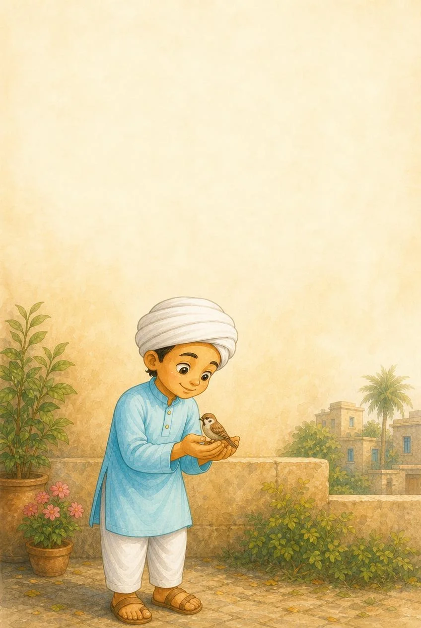Little Kabir under a tree, learning the value of words